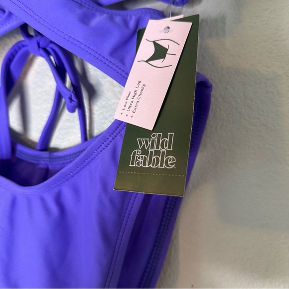 New XXS Vibrant Purple Cutout Swimsuit Wild Fable Woman’s swimsuit - Picture 9 of 12